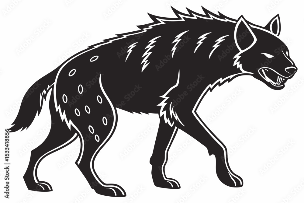 Obraz premium hyena sihouette black vector