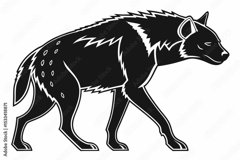 Fototapeta premium hyena sihouette black vector