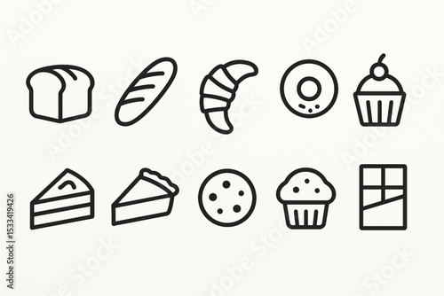 Food icon set over white background, silhouette style, vector illustration