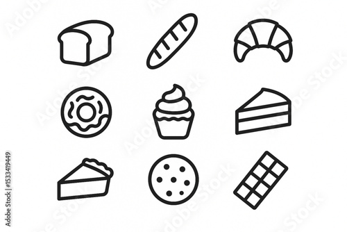 Food icon set over white background, silhouette style, vector illustration