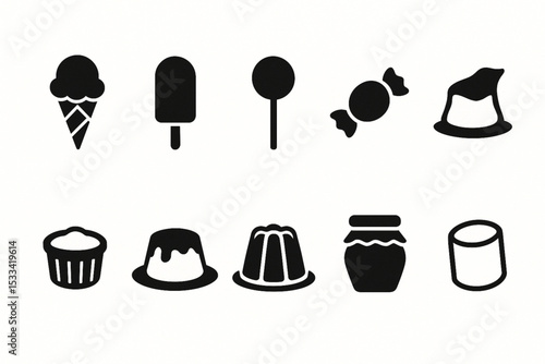 Food icon set over white background, silhouette style, vector illustration