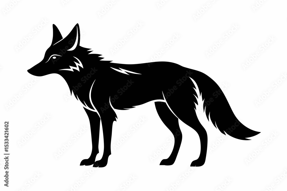 Fototapeta premium jackal sihouette black vector