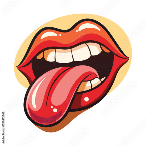 Cartoon mouth with tongue sticking out