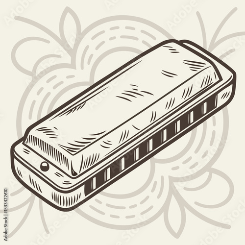 Harmonica Blues Vector Art