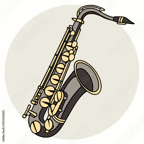 Jazz Saxophone Golden Vector