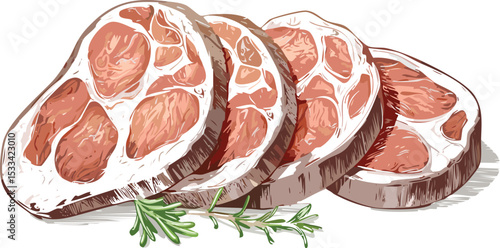 Hand-Drawn Lamb Steak Sketch Collection – Vintage Meat Cuts Illustration for Butchery and Culinary Design