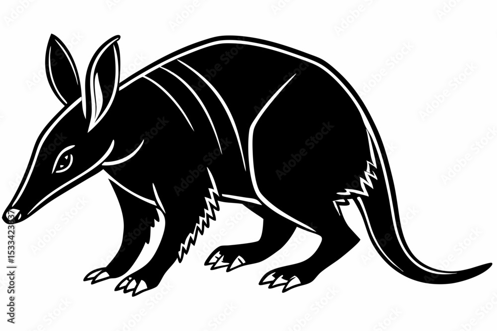 Obraz premium aardvark sihouette black vector