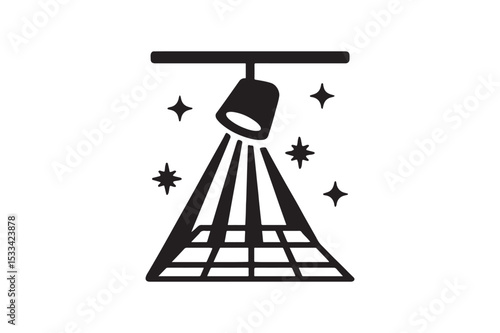 Dance Floor Light silhouette vector with white background