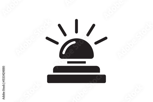 Game Show Buzzer silhouette vector with white background