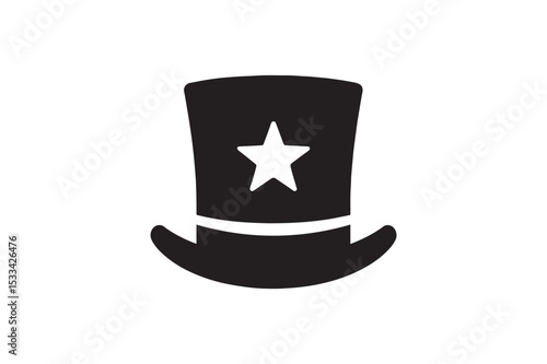 Ringmaster Hat silhouette vector with white background