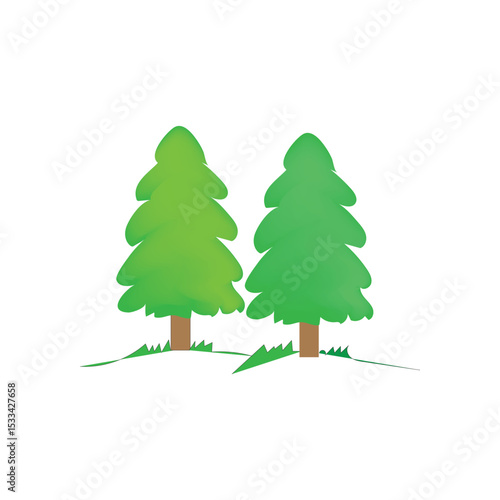 Vector illustration of a fir tree is interpreted as a symbol of steadfastness and existence