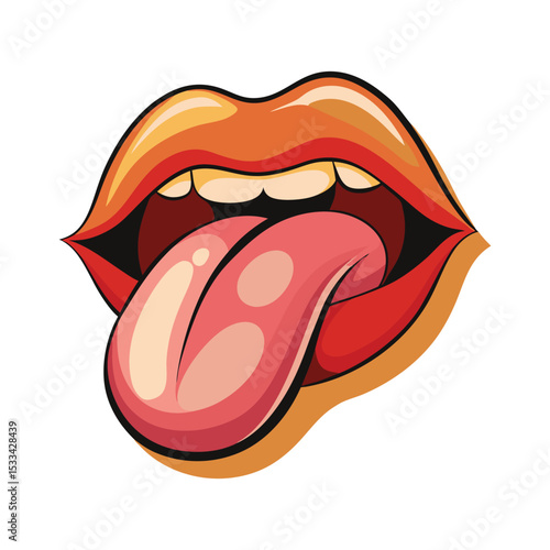 Cartoon mouth with tongue sticking out