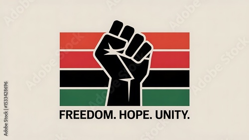 Raised Fist Freedom Hope Unity Graphic Design Black History Month African American Culture Power Symbol