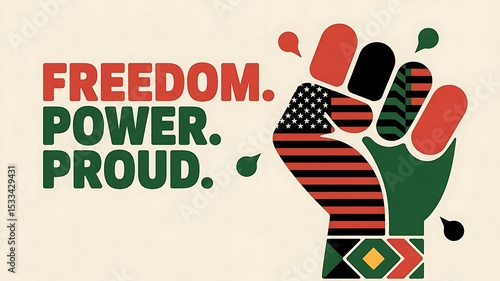 Powerful Raised Fist Graphic Symbolizing Freedom Power and Pride in Bold Colors