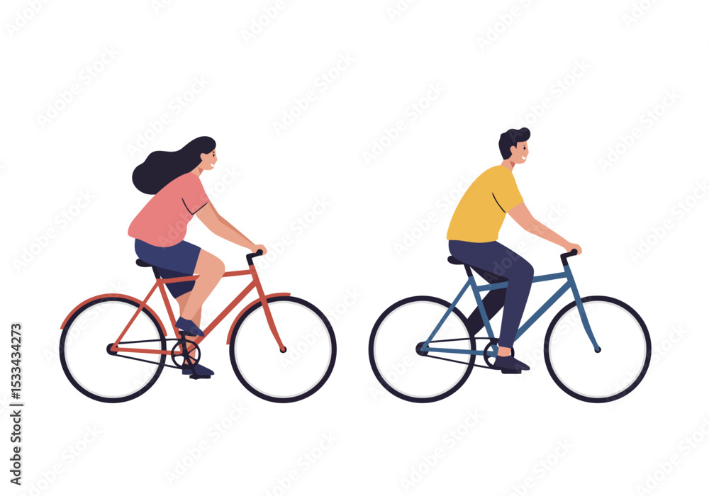 Fototapeta premium Bicycling Couple: Healthy Lifestyle and Recreational Cycling