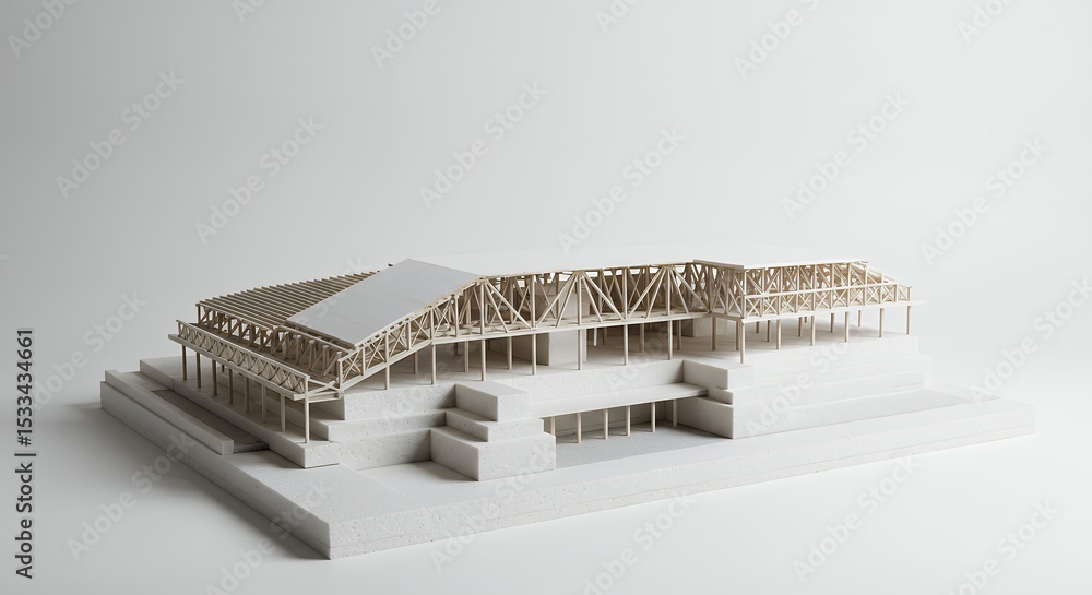 Naklejka premium Architectural building model structure design