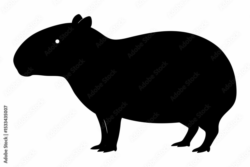 Obraz premium capybara sihouette black vector