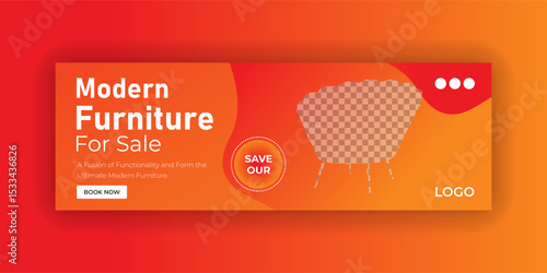 Banner template for furniture on sale for social media Facebook Cover post