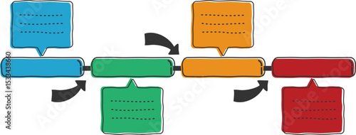Cute Timeline Infographic Hand Drawn