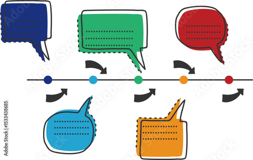 Cute Timeline Infographic Hand Drawn