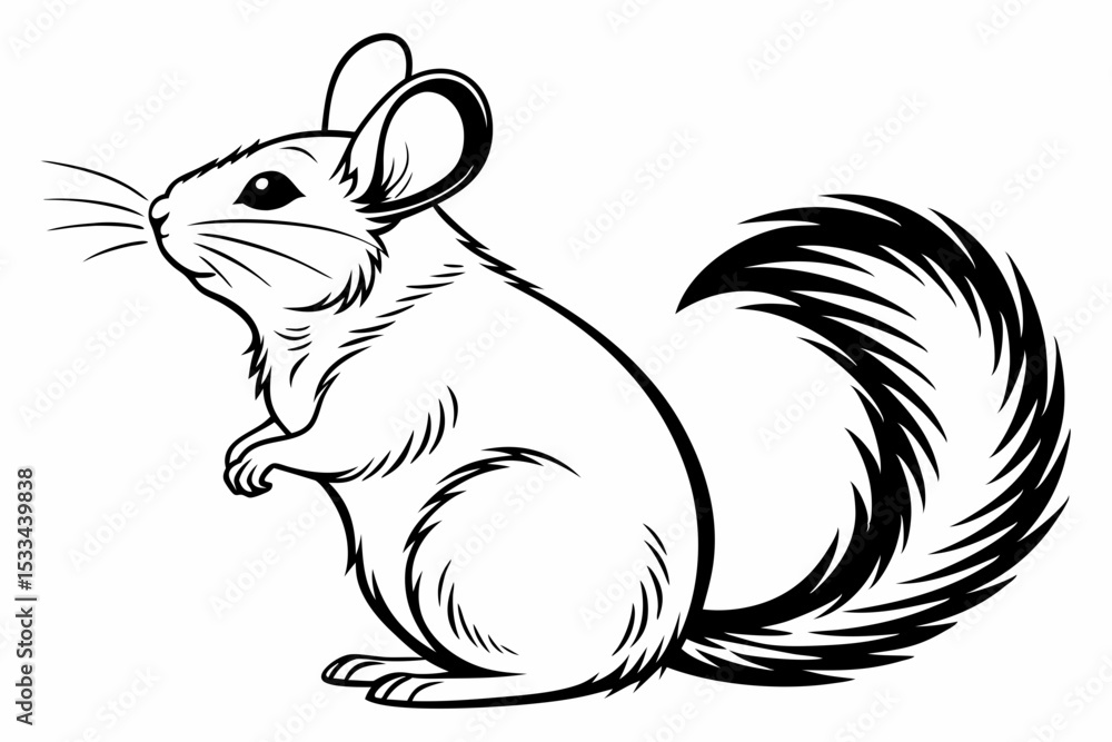 chinchilla sihouette black vector chinchilla sihouette black vector