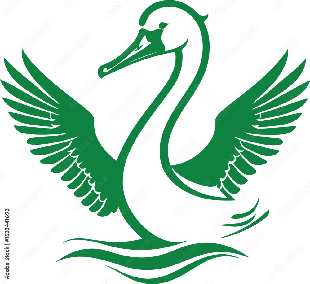 Fototapeta premium Artistic Swan Silhouette Design