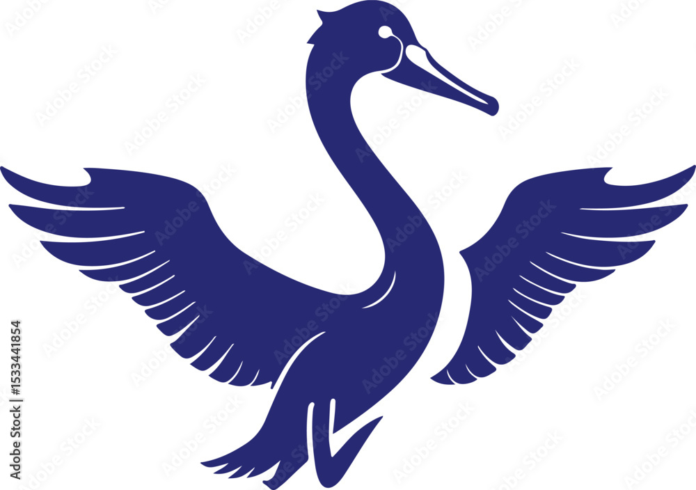 Fototapeta premium Swan Outline Silhouette Illustration