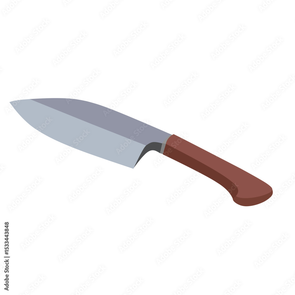 Obraz premium knife with wooden handle, vector illustration isolated on white background or transparent background