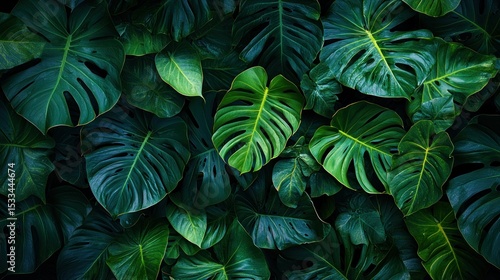 Wallpaper Mural Lush tropical foliage background Torontodigital.ca