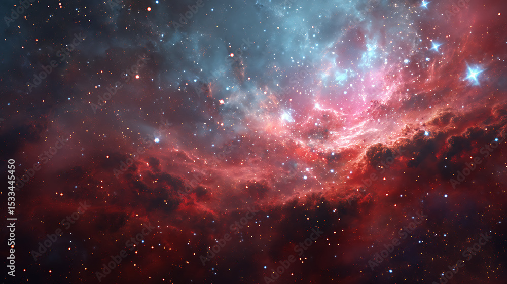 Fototapeta premium Universe with shining psychedelic colored stars