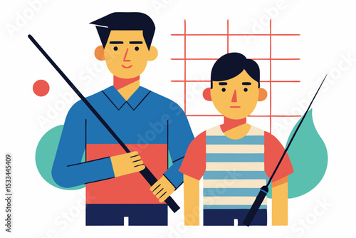 Father and son enjoying a fishing trip, a bonding experience, for family blogs