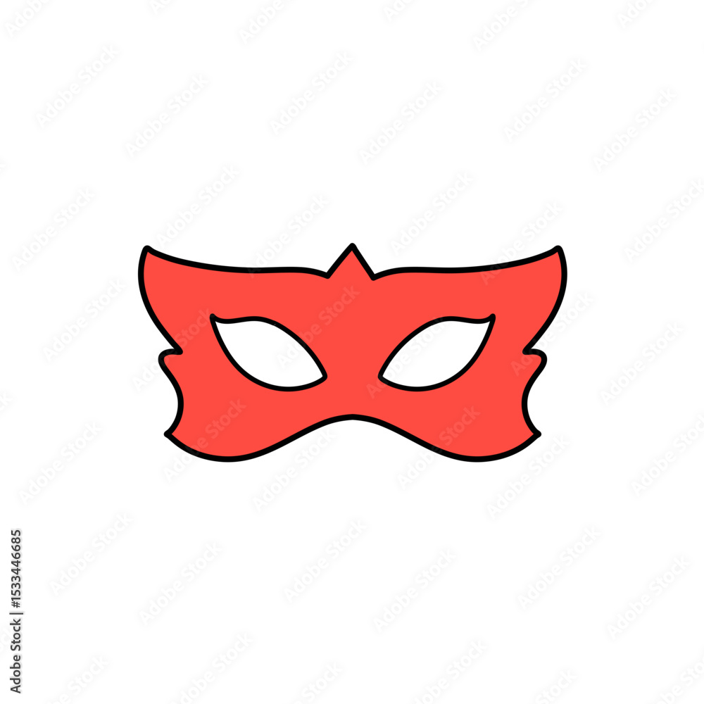Naklejka premium Red Super Hero Mask. Face Character design elements