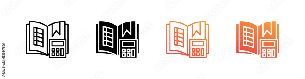 Bookkeeping Multiple Style Icon Set Vector Bookkeeping Multiple Style Icon Set Vector