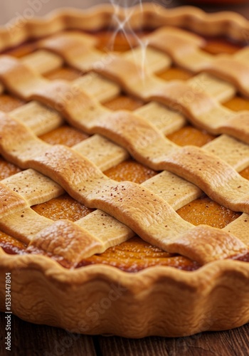 Wallpaper Mural Golden Brown Pumpkin Pie with Lattice Crust Torontodigital.ca