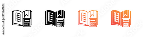 Bookkeeping Multiple Style Icon Set Vector 