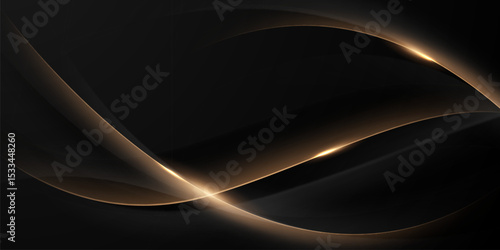 Black background with a luxurious gold effect. Vector illustration
