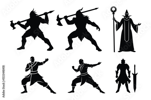 set of silhouettes of RPG