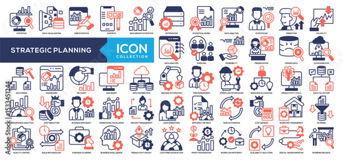 Strategic Planning Mixed Color Icon Collection