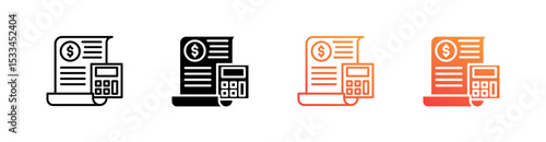 Accrual Multiple Style Icon Set Vector 