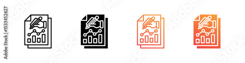 Projections Multiple Style Icon Set Vector 