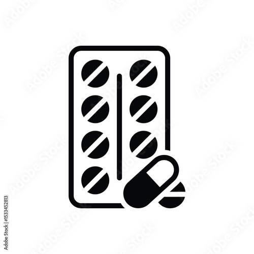 Black solid icon for medicine