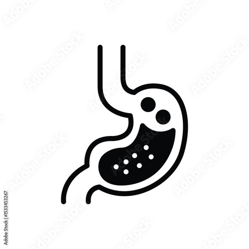 Black solid icon for stomach