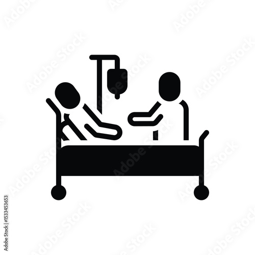 Black solid icon for chemotherapy