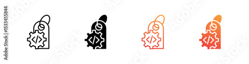 Meta Tags Multiple Style Icon Set Vector 