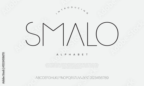Sleek and modern thin line font with clean geometry, ideal for logos, tech branding, and elegant display text