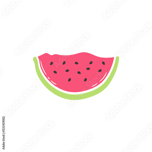 Cartoon watermelon slices vector illustration 
