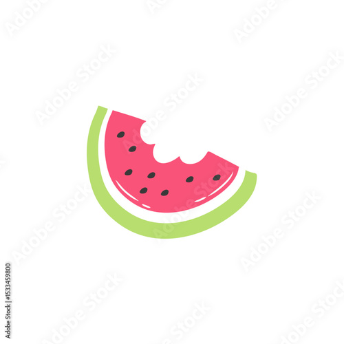 Cartoon watermelon slices vector illustration 
