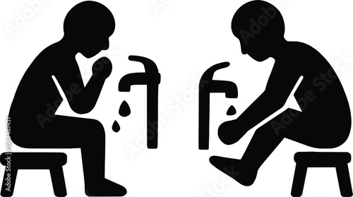 Islamic Ritual Ablution (Wudu) Steps Icons