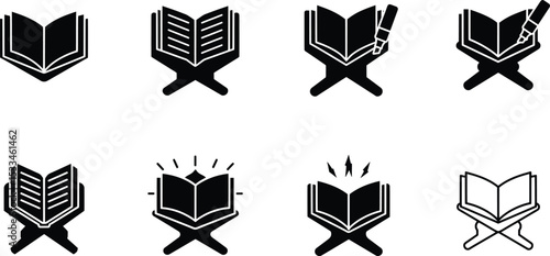 Holy Quran on Rehal (Book Stand) Icon Set
