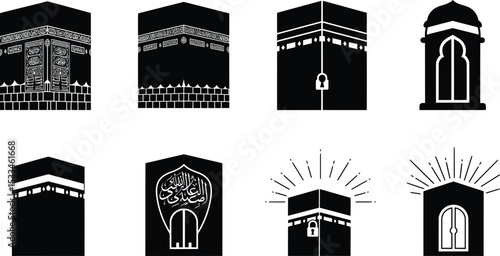 Holy Kaaba in Makkah (Mecca) Icon Set